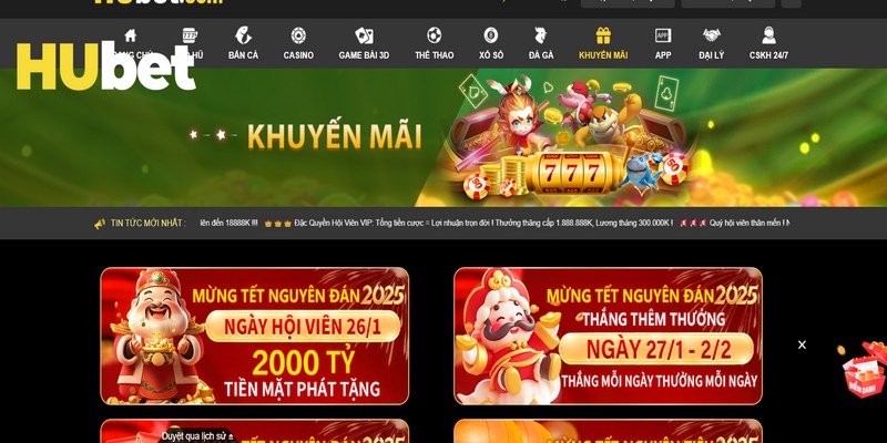 khuyến mãi Hubet quà tặng giới thiệu cho các lượt đăng ký thành công